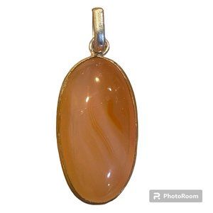 Natural Handmade Banded Carnelian Gemstone Pendant.